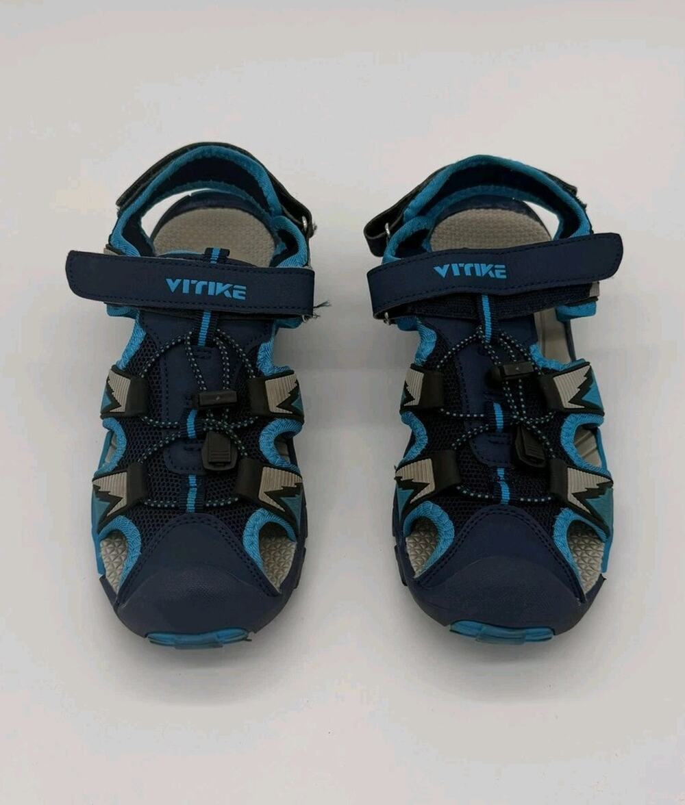 VITIKE Fisherman Sandals Shoes Kids Size 4.5 Blue Hook Loop Water Beach Walking